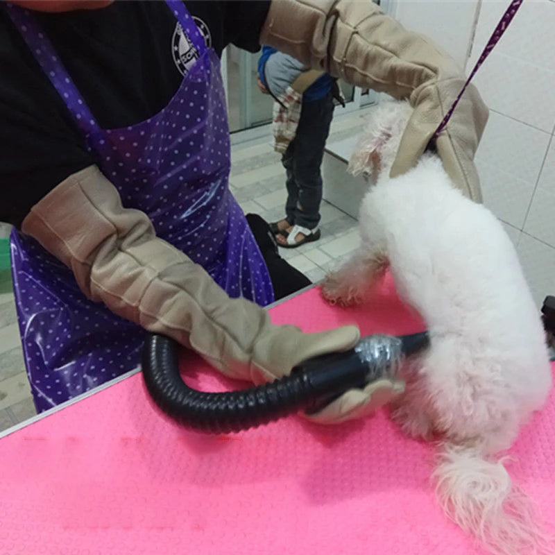 ๐งค Pet Grooming Gloves โ Bite & Scratch Resistant Leather Protection Gloves for Dogs & Cats ๐พ