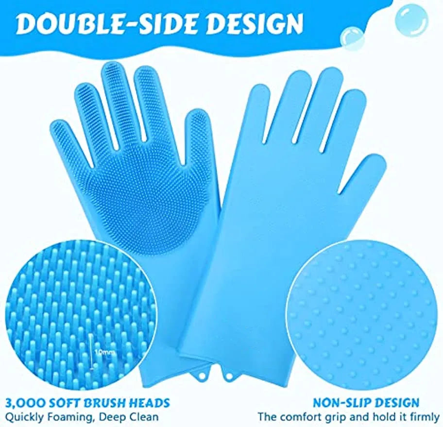 ๐งค๐ Pet Bathing Gloves ๐งผ Silicone Grooming & Deshedding Scrubber