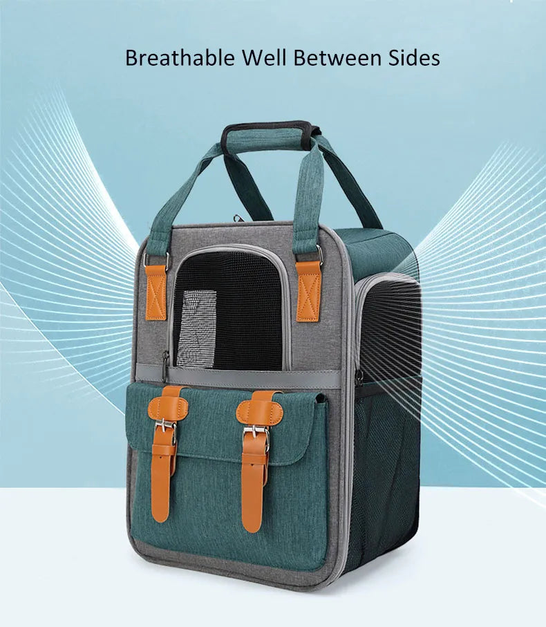 ๐ Foldable Pet Carrier Backpack ๐ โ Travel Bag for Cats & Small Dogs (Up to 10kg)