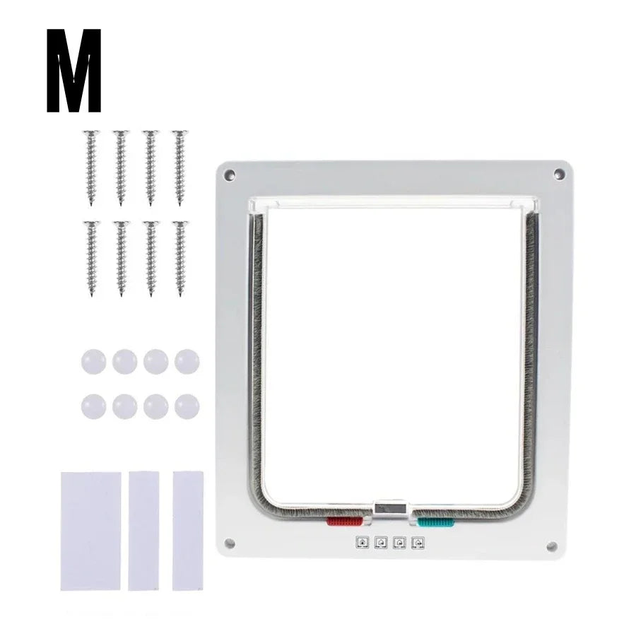 ๐ช Cat Flap Door ๐ฑ 4-Way Lockable Pet Door for Walls & Windows