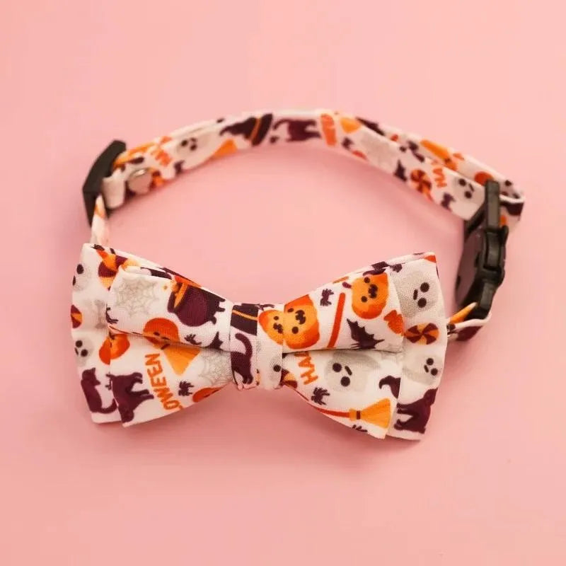 Halloween Pet Bow Tie Collar ๐ Adjustable Cat & Dog Charm Collar ๐พ