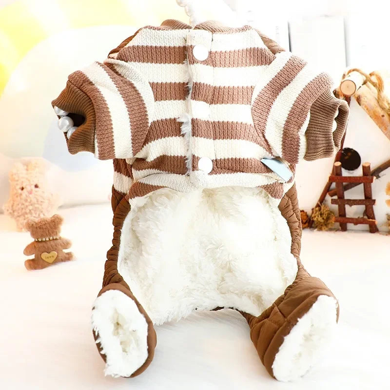 ๐ผ Panda Dog Overalls ๐พ Cozy 4-Leg Cotton Outfit for Small Dogs