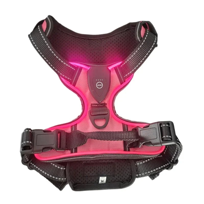 ๐ก LED Light Up Dog Harness โ Adjustable No Pull Vest for Night Walks ๐พ