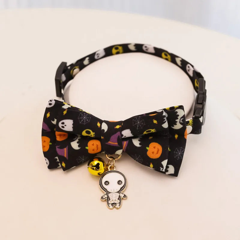 Halloween Pet Bow Tie Collar ๐ Adjustable Cat & Dog Charm Collar ๐พ