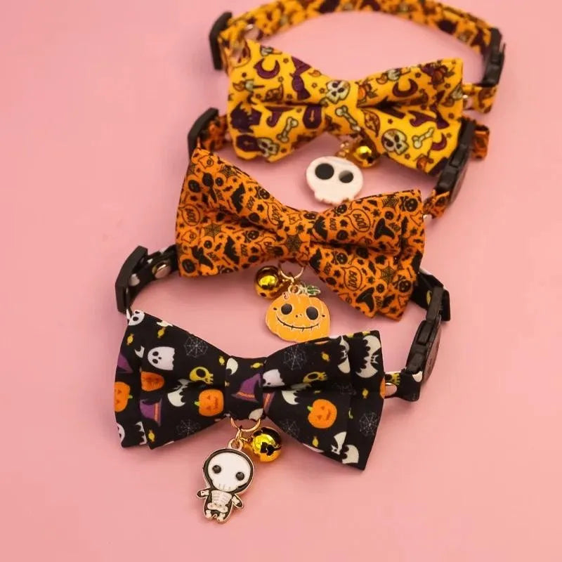 Halloween Pet Bow Tie Collar ๐ Adjustable Cat & Dog Charm Collar ๐พ