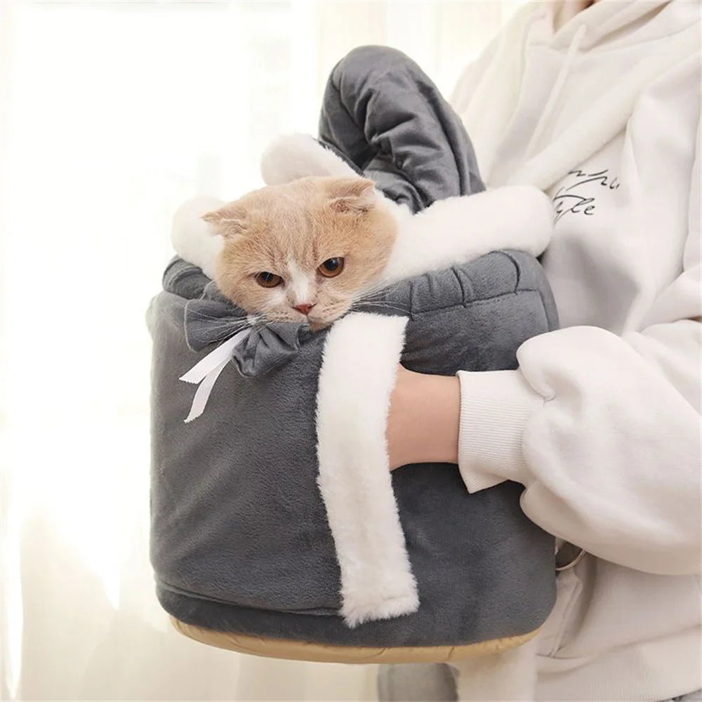 Dog Carrier Backpack โ Winter Warm Travel Bag for Small Pets