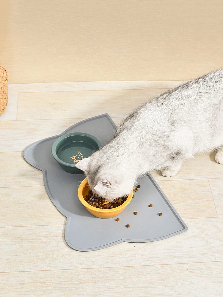 🧼 Waterproof Pet Feeding Mat 🐾 Non-Slip Silicone Placemat for Dogs & Cats