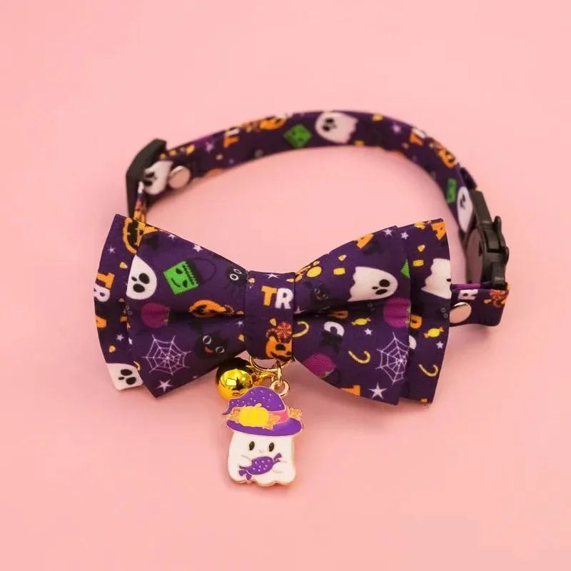 Halloween Pet Bow Tie Collar ๐ Adjustable Cat & Dog Charm Collar ๐พ