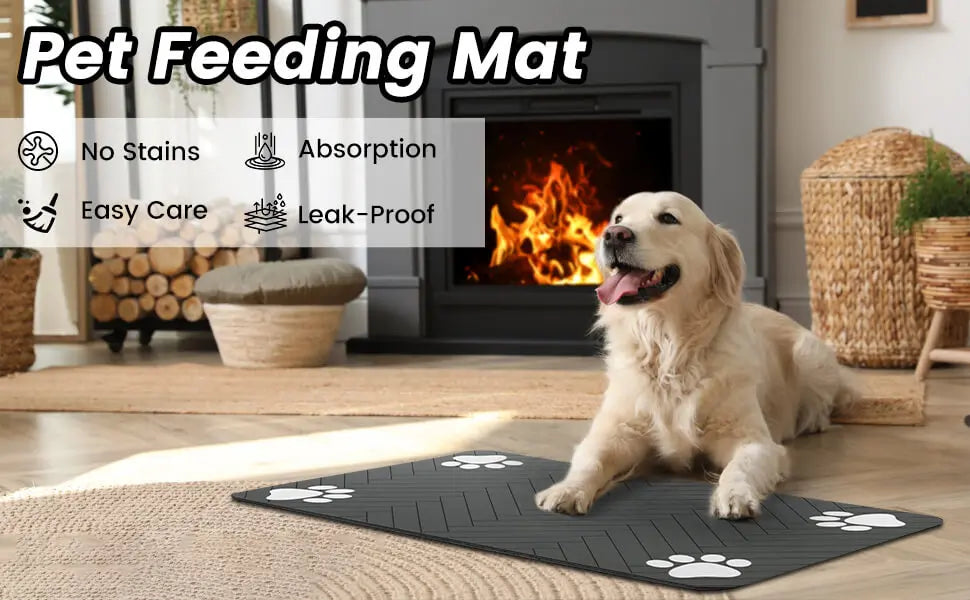 ๐ฝ๏ธ Waterproof Pet Food Mat โจ Non-Slip Placemat for Dogs & Cats