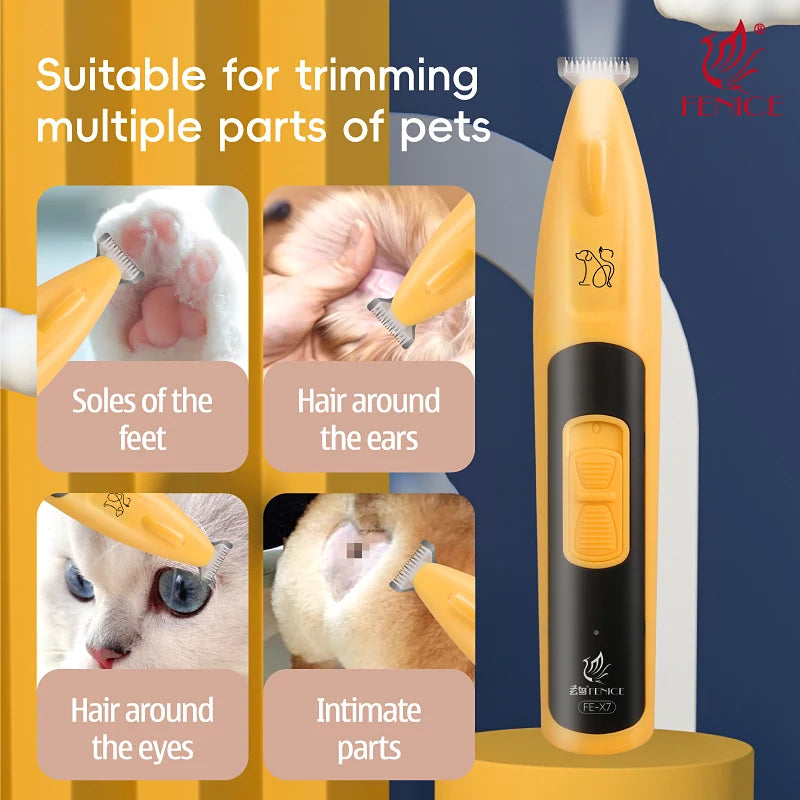 ๐ฆ Pet Paw Trimmer ๐พ LED Grooming Clipper with 2 Speeds & Wide Blade