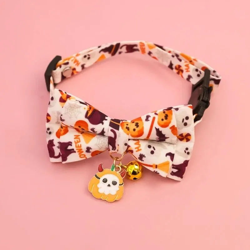 Halloween Pet Bow Tie Collar ๐ Adjustable Cat & Dog Charm Collar ๐พ