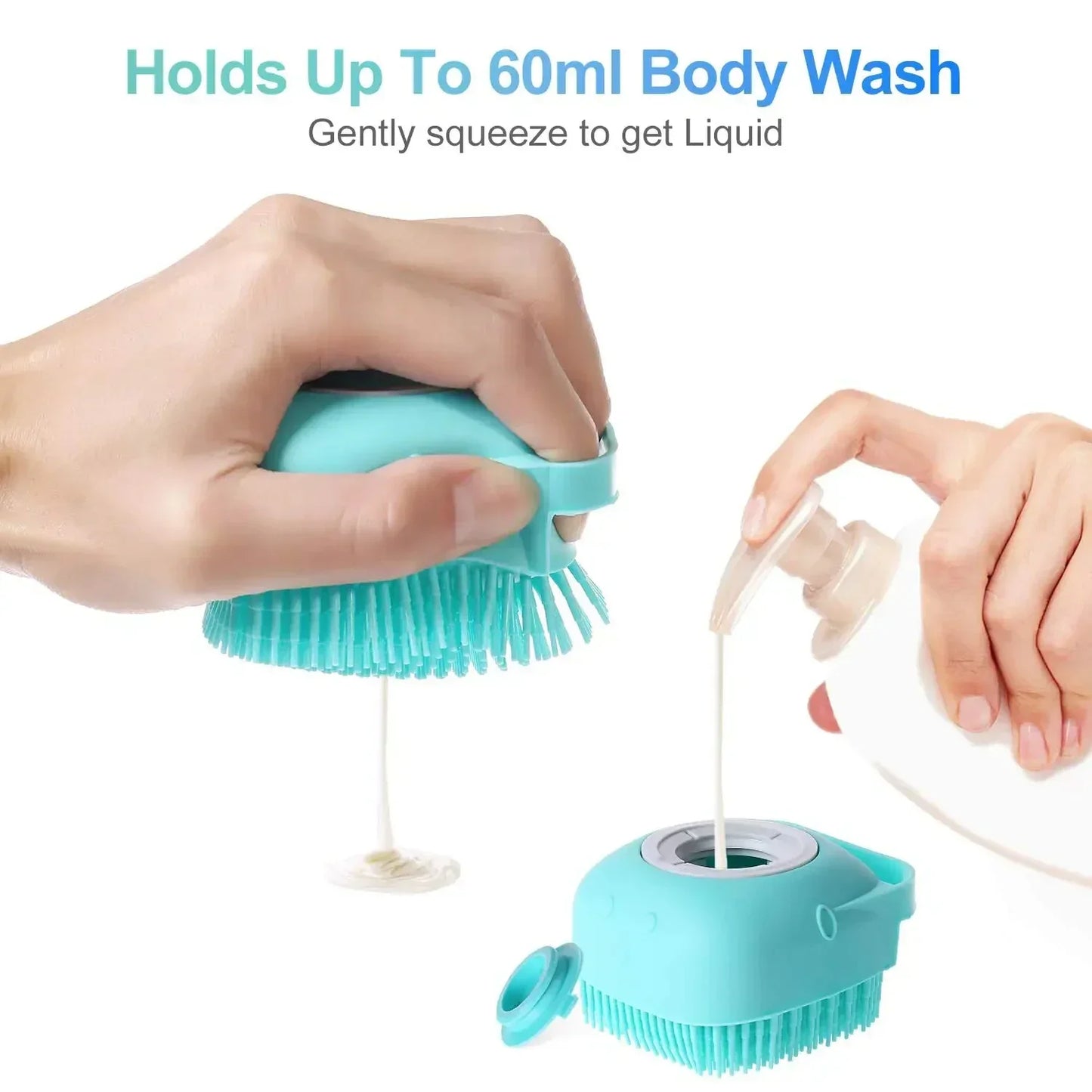 Silicone Pet Bath Brush ๐๐ถ Gentle Scrubber & Massager for Dogs & Cats