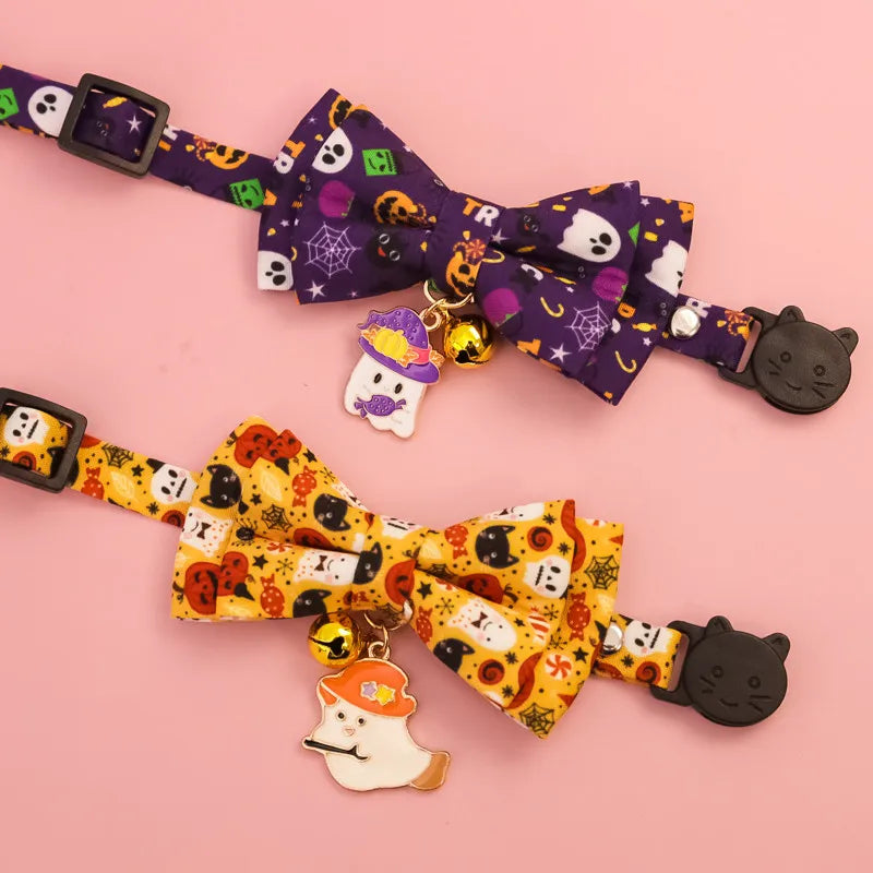 Halloween Pet Bow Tie Collar ๐ Adjustable Cat & Dog Charm Collar ๐พ