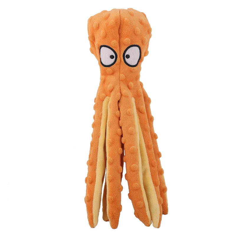 Plush Dino Chew Toy – Soft Squeaky Dog Play Companion – Brown