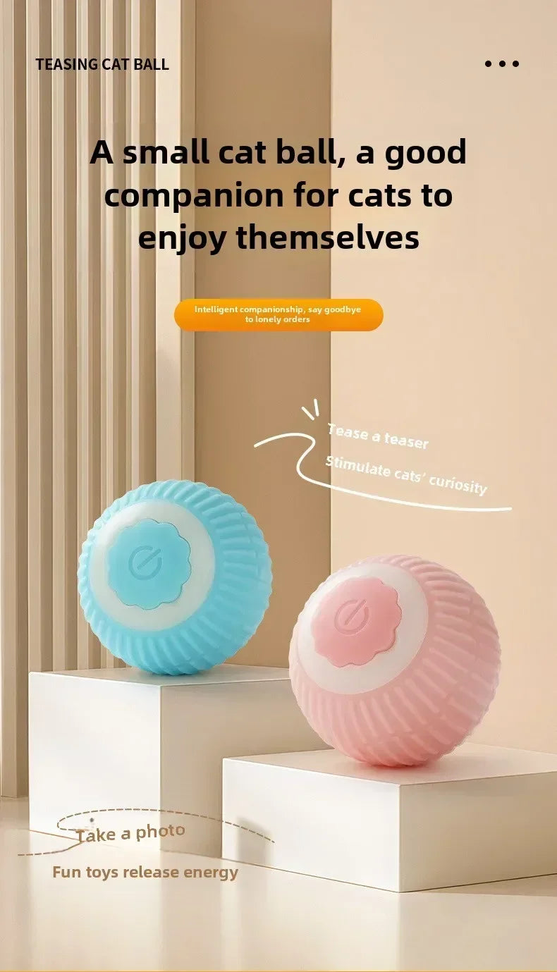 ๐งถ Rechargeable Cat Toy Ball โจ Interactive Automatic Rolling Ball with Simulated Tail