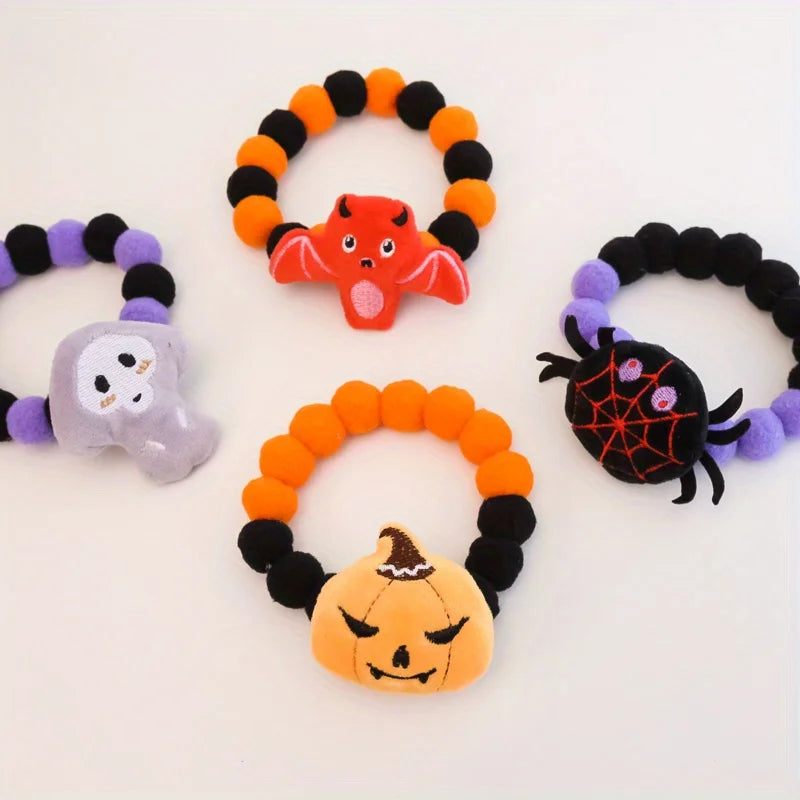 Halloween Plush Pet Collar ๐ Cute Furball Necklace for Cats & Dogs ๐พ