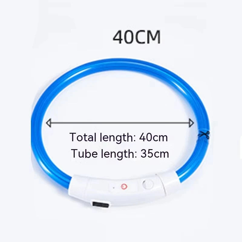 ๐ก LED Light-Up Dog Collar ๐ USB Rechargeable & Cut-to-Fit | Night Safety