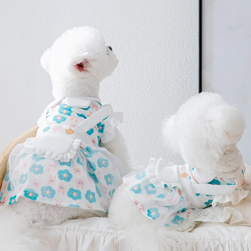 ๐ Sunflower Summer Dog Dress ๐ป Cute Mesh Princess Skirt for Small Dogs & Cats