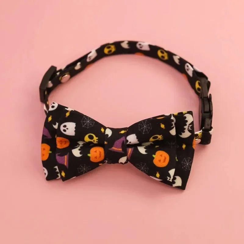 Halloween Pet Bow Tie Collar ๐ Adjustable Cat & Dog Charm Collar ๐พ