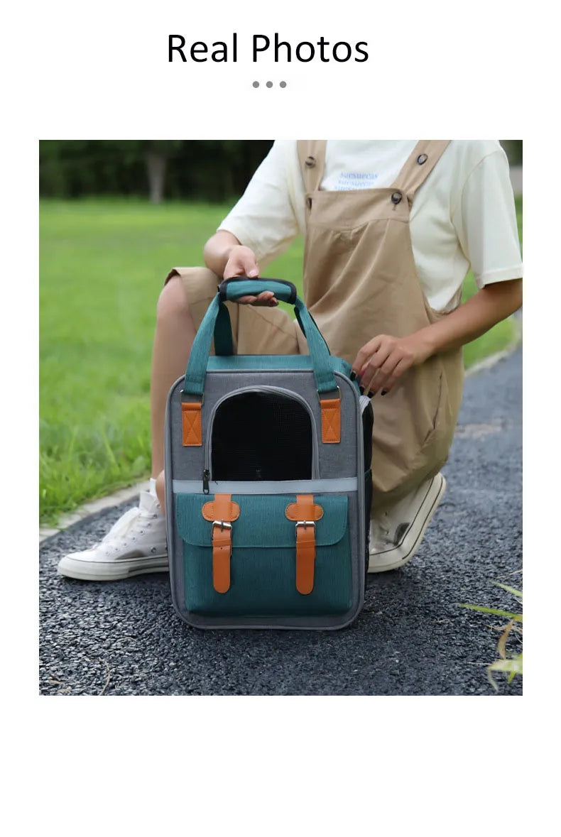 ๐ Foldable Pet Carrier Backpack ๐ โ Travel Bag for Cats & Small Dogs (Up to 10kg)