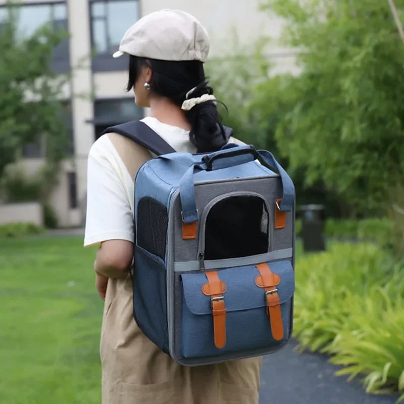 ๐ Foldable Pet Carrier Backpack ๐ โ Travel Bag for Cats & Small Dogs (Up to 10kg)
