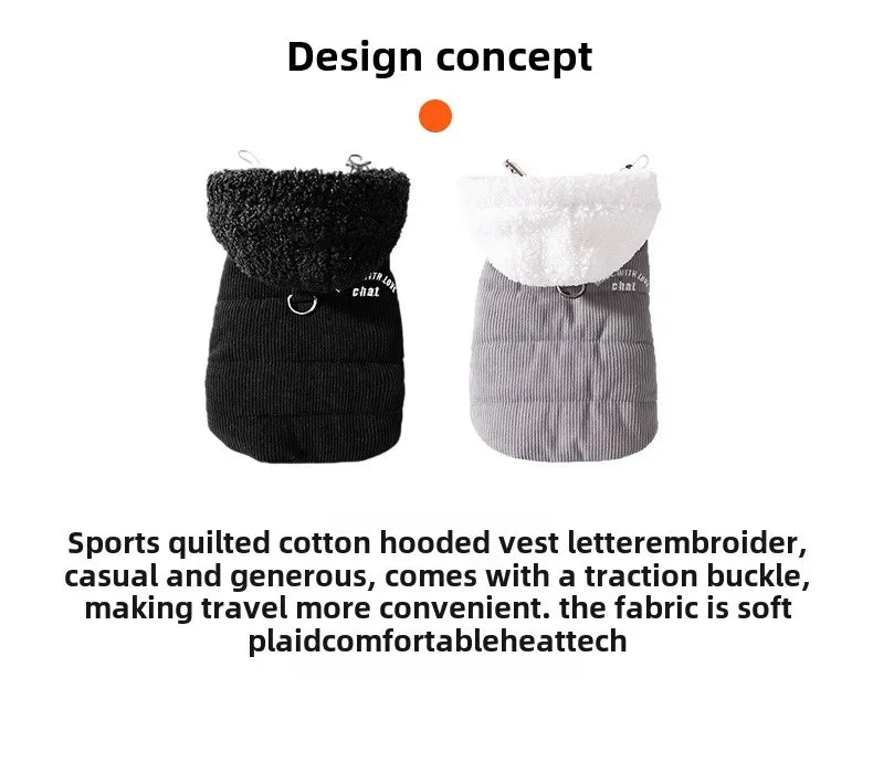 ๐งฅ Quilted Dog Hoodie ๐พ | Warm Vest for Small Pets โ๏ธ