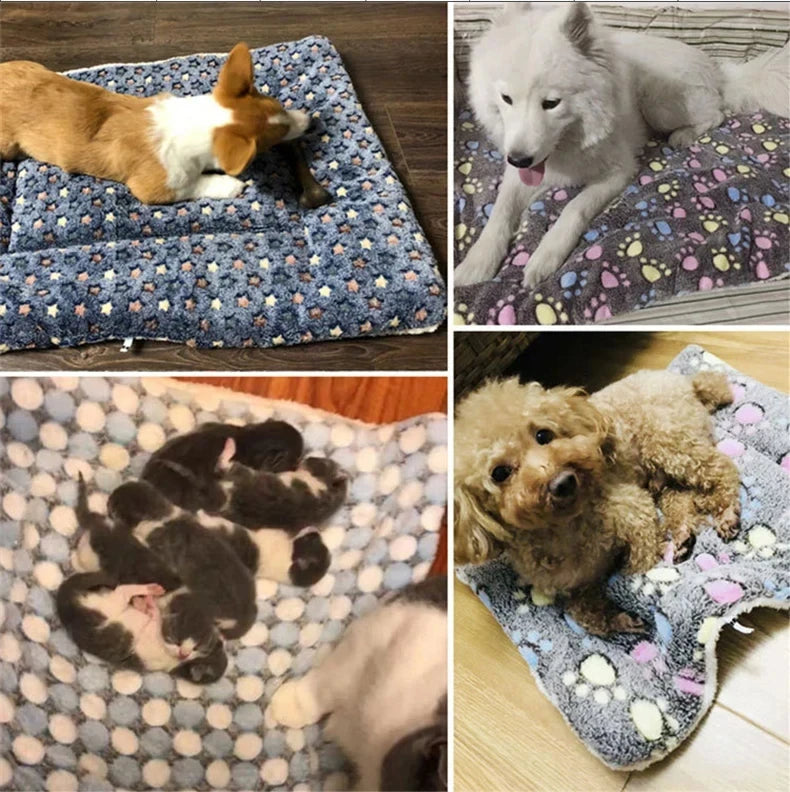 Flannel Pet Sleeping Mat ๐๏ธ โ Soft & Washable Blanket for Dogs & Cats ๐พ
