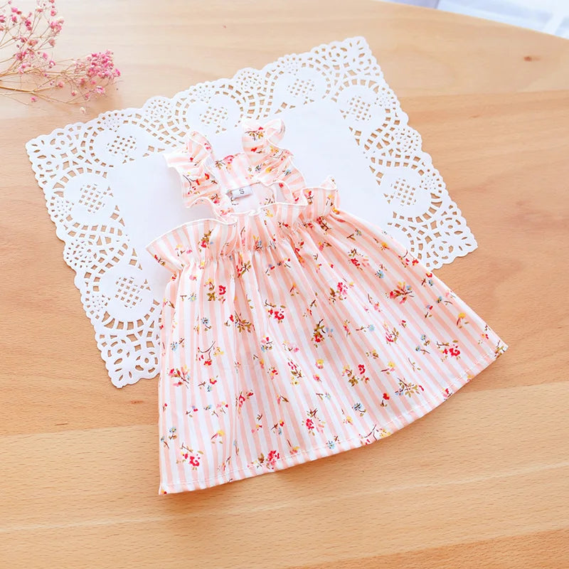๐ธ Cat Summer Dress ๐พ ๐ Cotton Floral Suspender Outfit for Sphynx & Small Pets