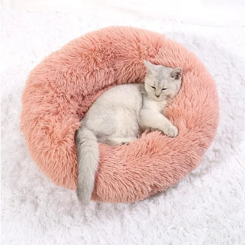 ποΈ Plush Donut Pet Bed πΆπ± Ultra-Soft & Washable Calming Bed for Cats and Dogs