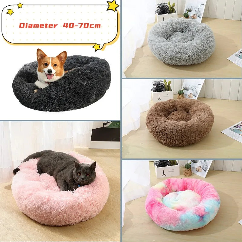 ποΈ Plush Donut Pet Bed πΆπ± Ultra-Soft & Washable Calming Bed for Cats and Dogs