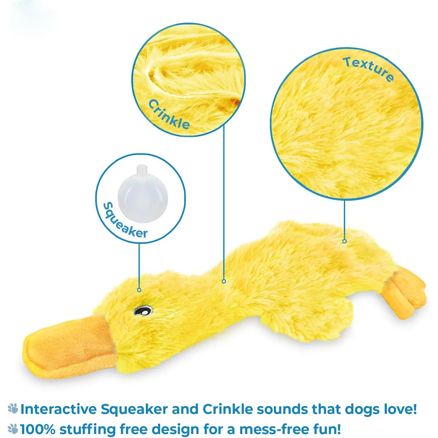 Plush Duck Dog Toy ๐งธ Squeaky No-Stuffing Chew Toy for Puppies and Small Dogs