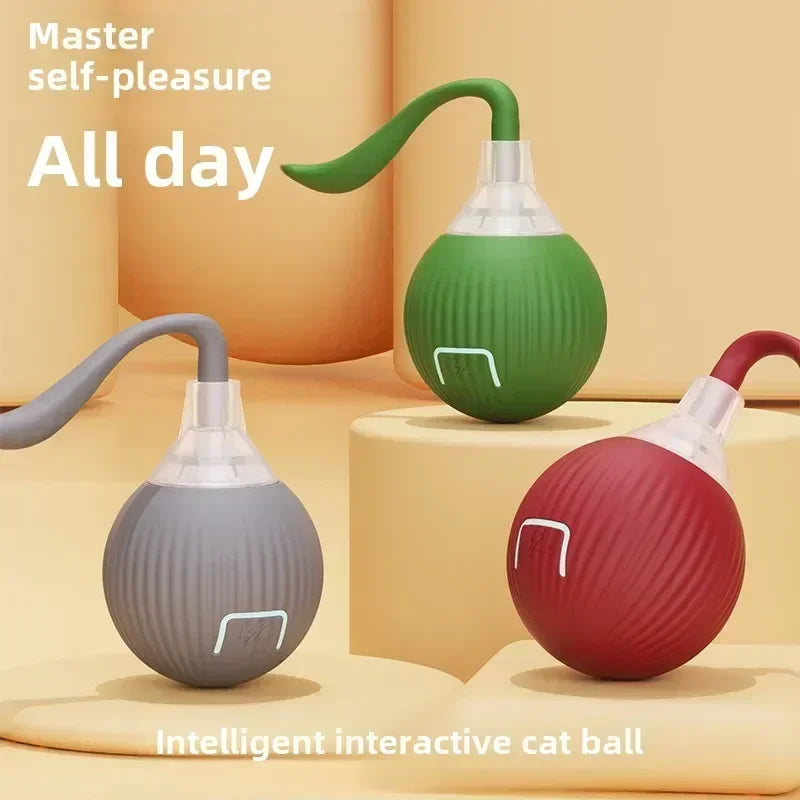 ๐งถ Rechargeable Cat Toy Ball โจ Interactive Automatic Rolling Ball with Simulated Tail