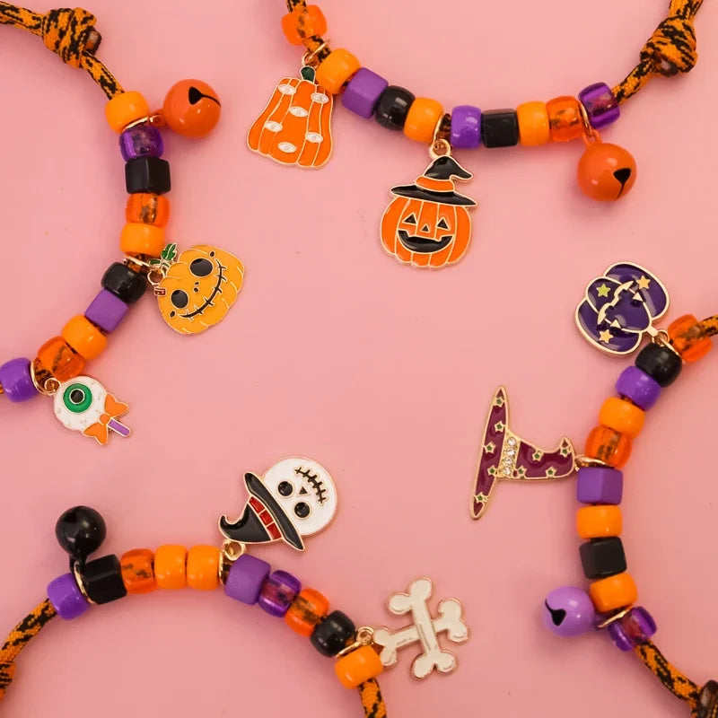 ๐ Halloween Beaded Pet Collar ๐ Cute Festive Bell Necklace for Cats & Dogs