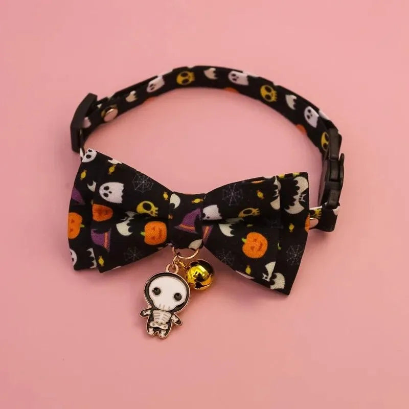Halloween Pet Bow Tie Collar ๐ Adjustable Cat & Dog Charm Collar ๐พ