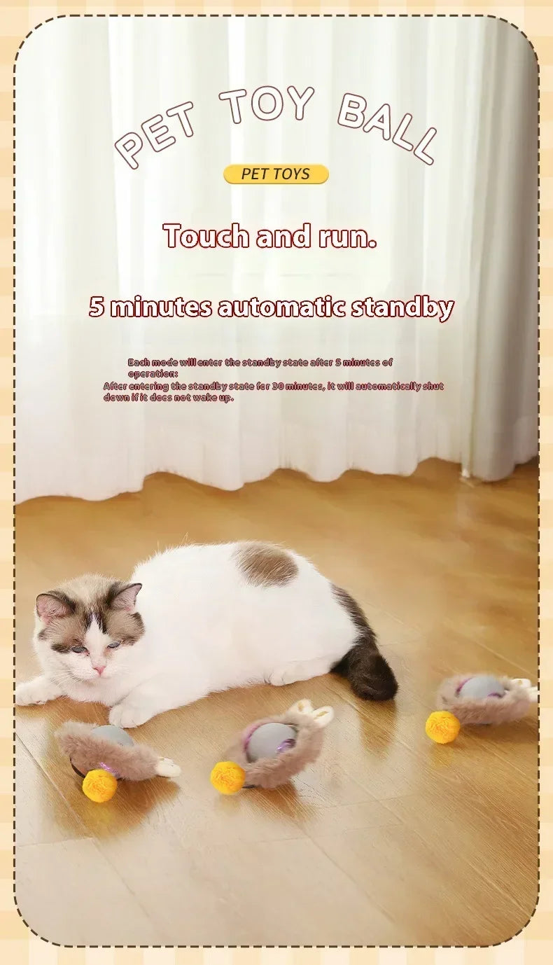 ๐งถ Rechargeable Cat Toy Ball โจ Interactive Automatic Rolling Ball with Simulated Tail