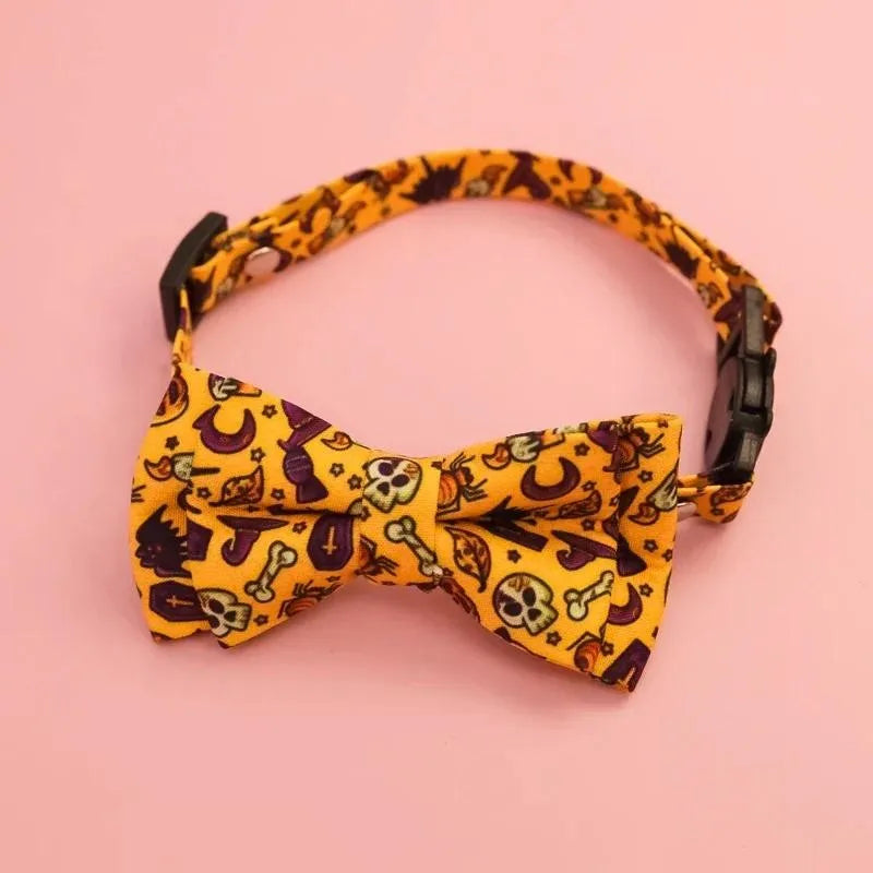 Halloween Pet Bow Tie Collar ๐ Adjustable Cat & Dog Charm Collar ๐พ