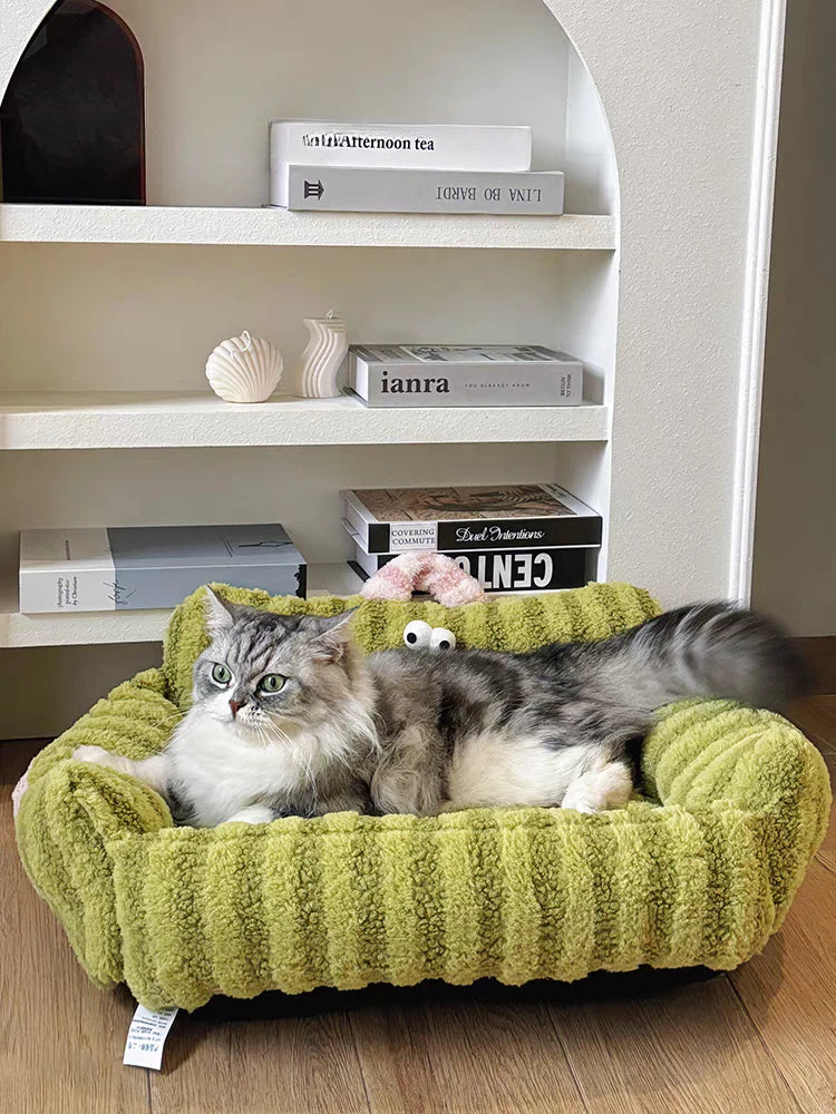 ๐๏ธ Soft Sofa-Style Pet Bed ๐ถ Warm & Stylish Winter Nest for Small Dogs & Cats