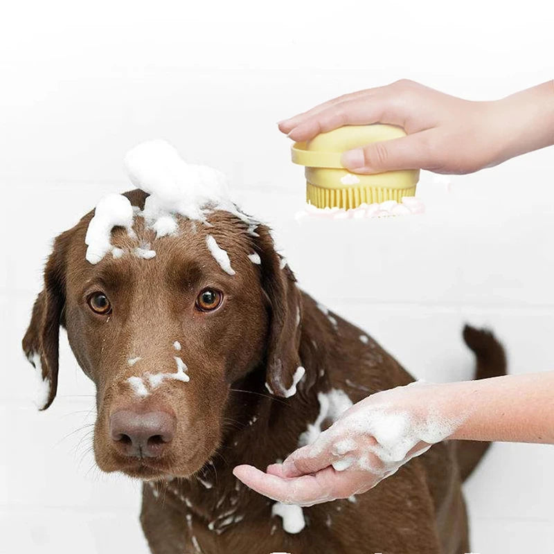 Silicone Pet Bath Brush ๐๐ถ Gentle Scrubber & Massager for Dogs & Cats