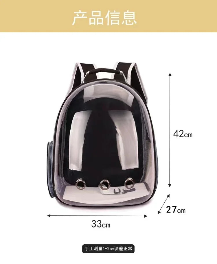 ๐ Capsule Pet Backpack ๐ถ๐ฑ | Breathable & Transparent Travel Carrier