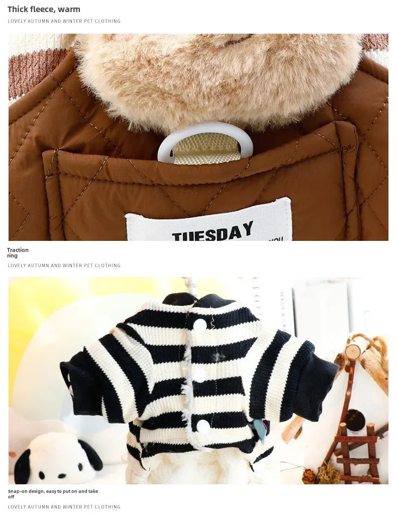 ๐ผ Panda Dog Overalls ๐พ Cozy 4-Leg Cotton Outfit for Small Dogs