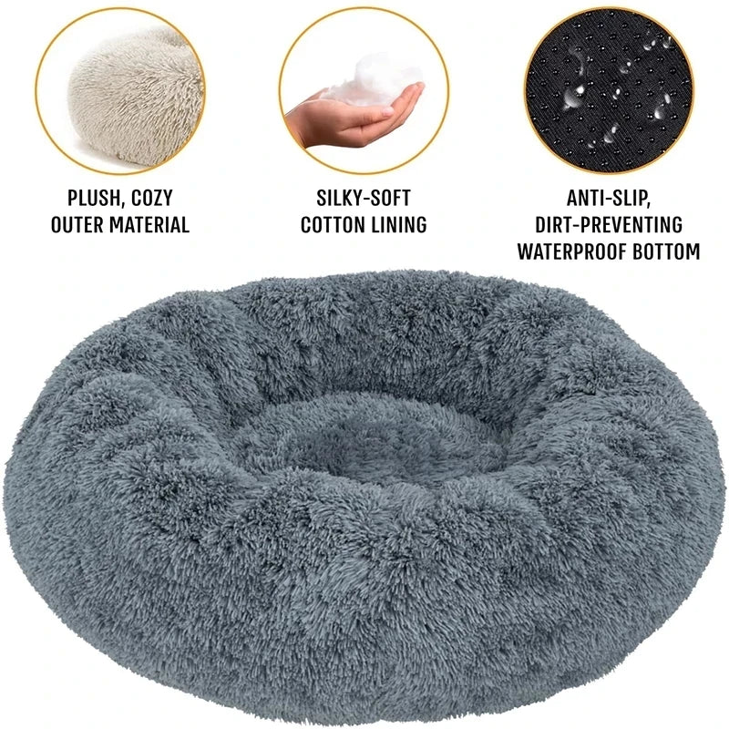 ποΈ Plush Donut Pet Bed πΆπ± Ultra-Soft & Washable Calming Bed for Cats and Dogs