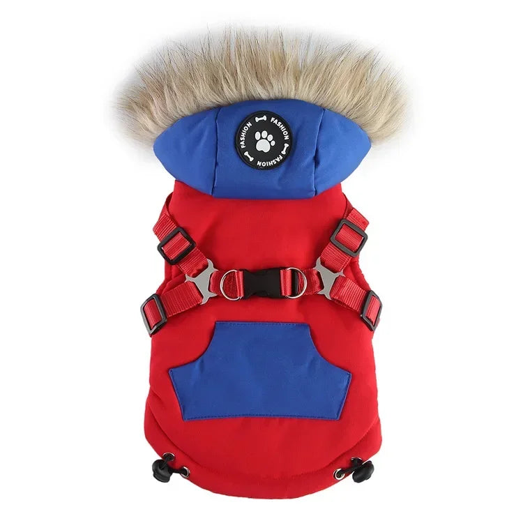 ๐งฅ Winter Dog Jacket ๐ Reflective Harness Coat with Zipper for Small Pets