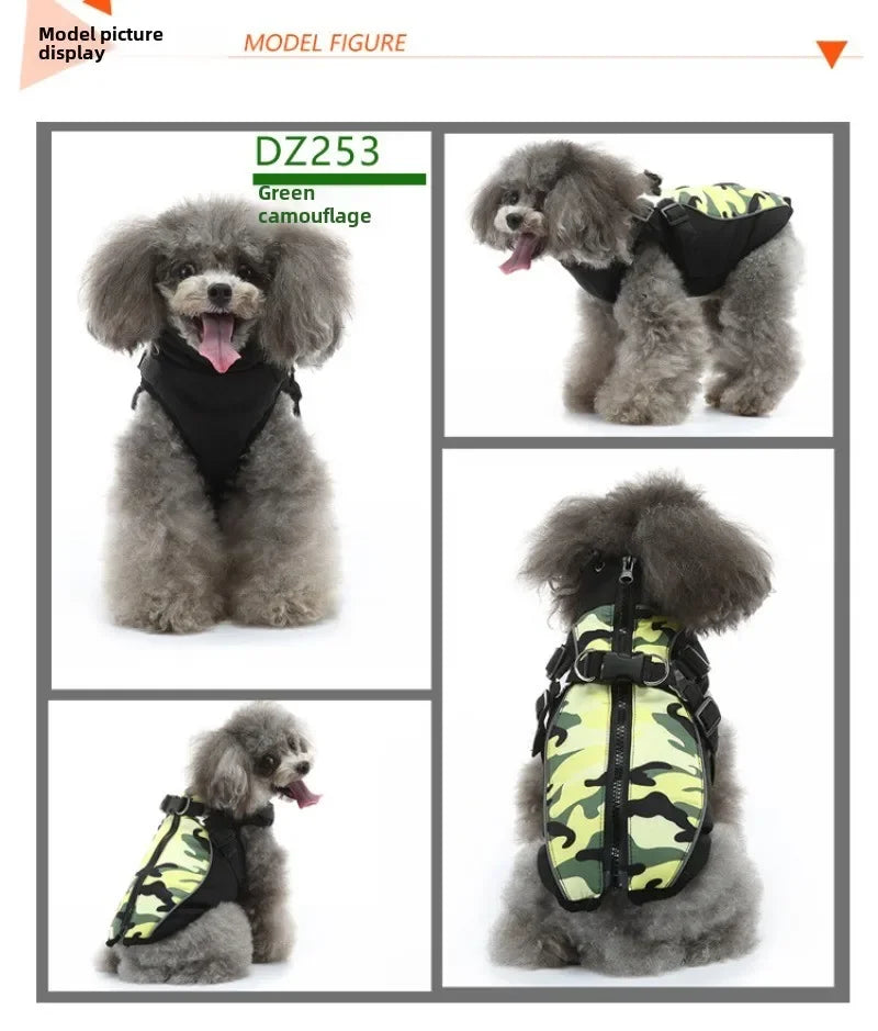 ๐งฅ Winter Dog Jacket ๐ Reflective Harness Coat with Zipper for Small Pets