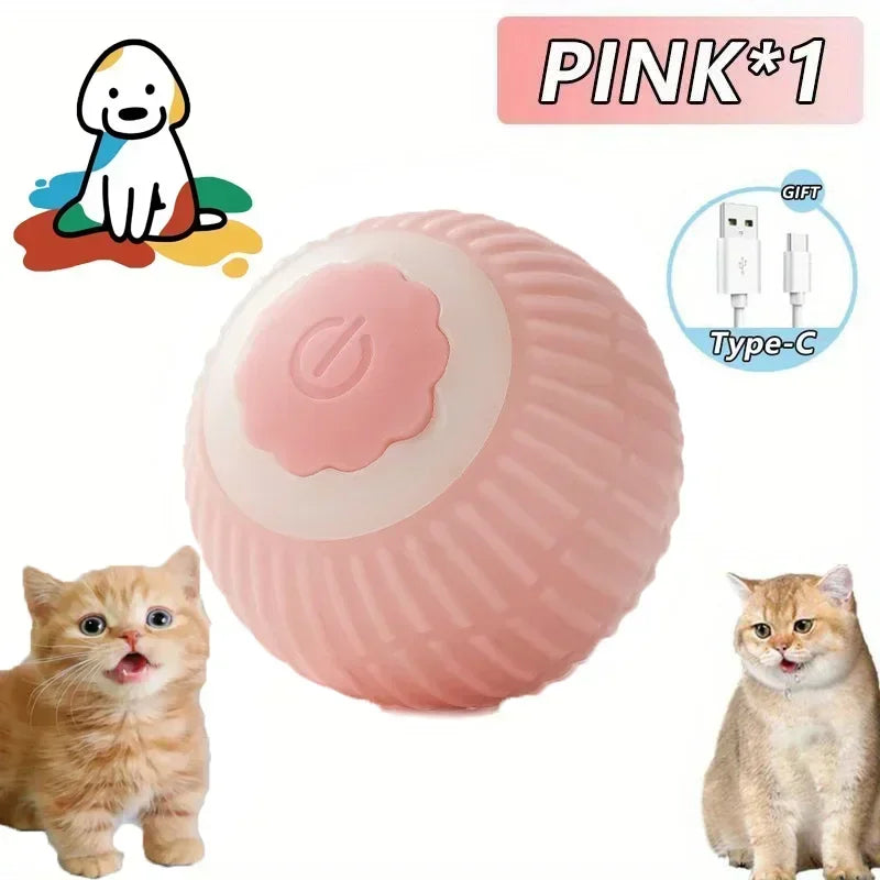 ๐งถ Rechargeable Cat Toy Ball โจ Interactive Automatic Rolling Ball with Simulated Tail