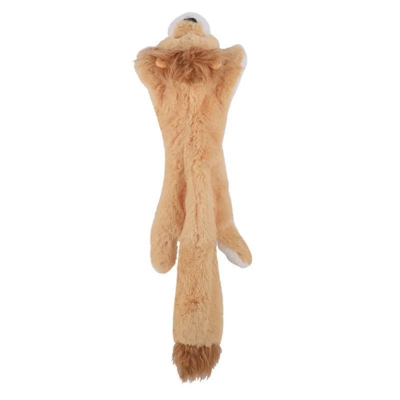 Plush Dino Chew Toy – Soft Squeaky Dog Play Companion – Brown