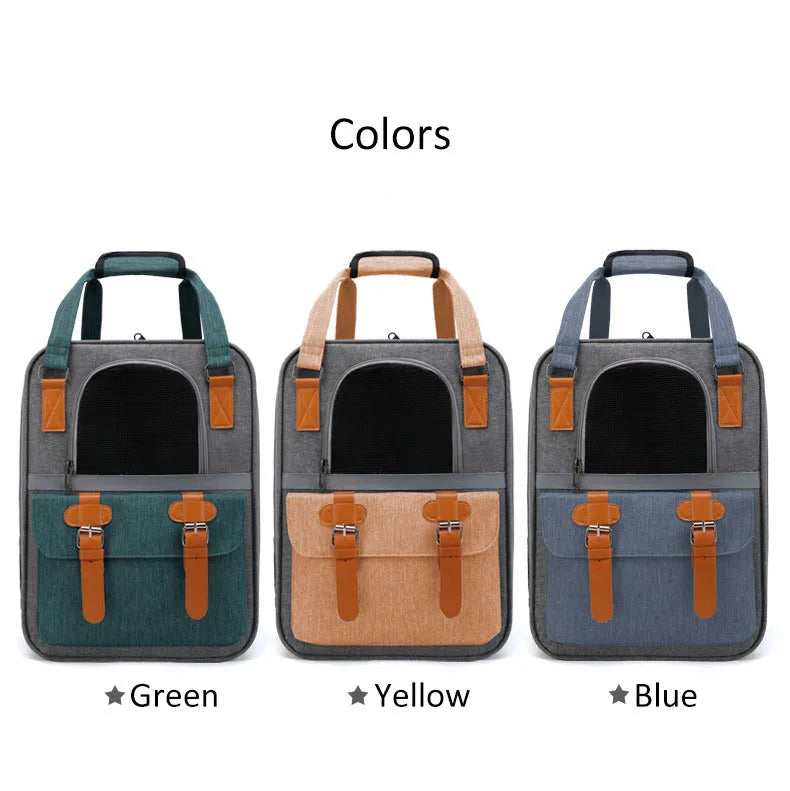 ๐ Foldable Pet Carrier Backpack ๐ โ Travel Bag for Cats & Small Dogs (Up to 10kg)