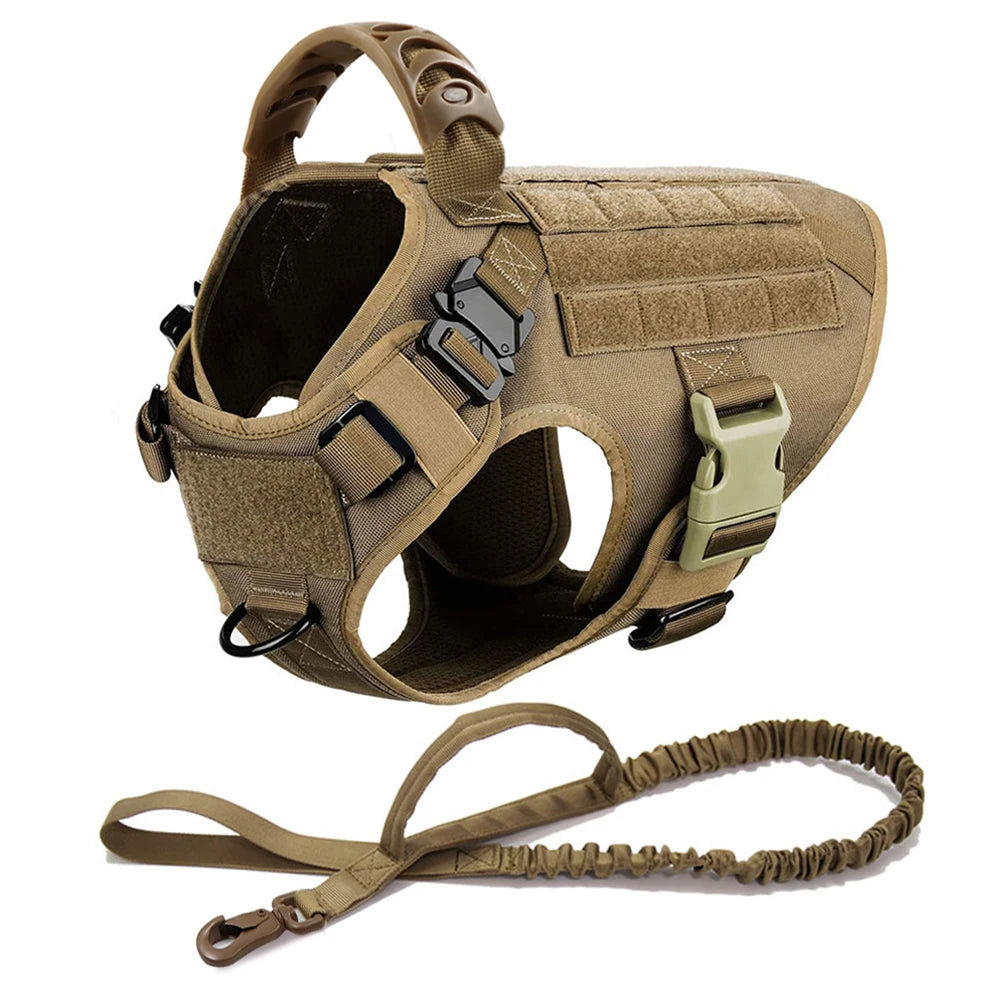 Tactical Dog Harness Set – Large Dog Vest + Leash + Collar