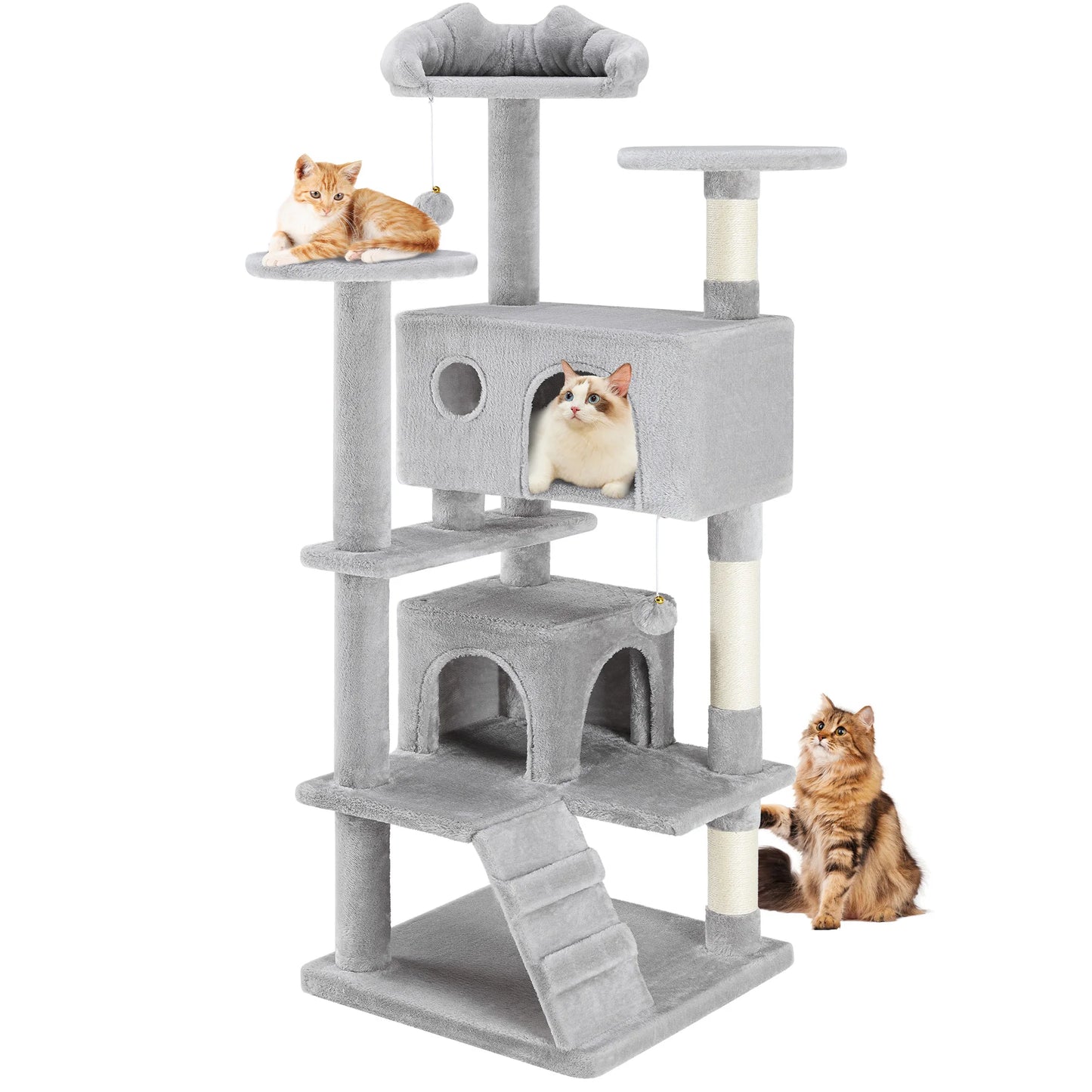 ๐ฑ JHK 54in Multi-Level Cat Tree Tower with Condo & Scratching Post ๐พ