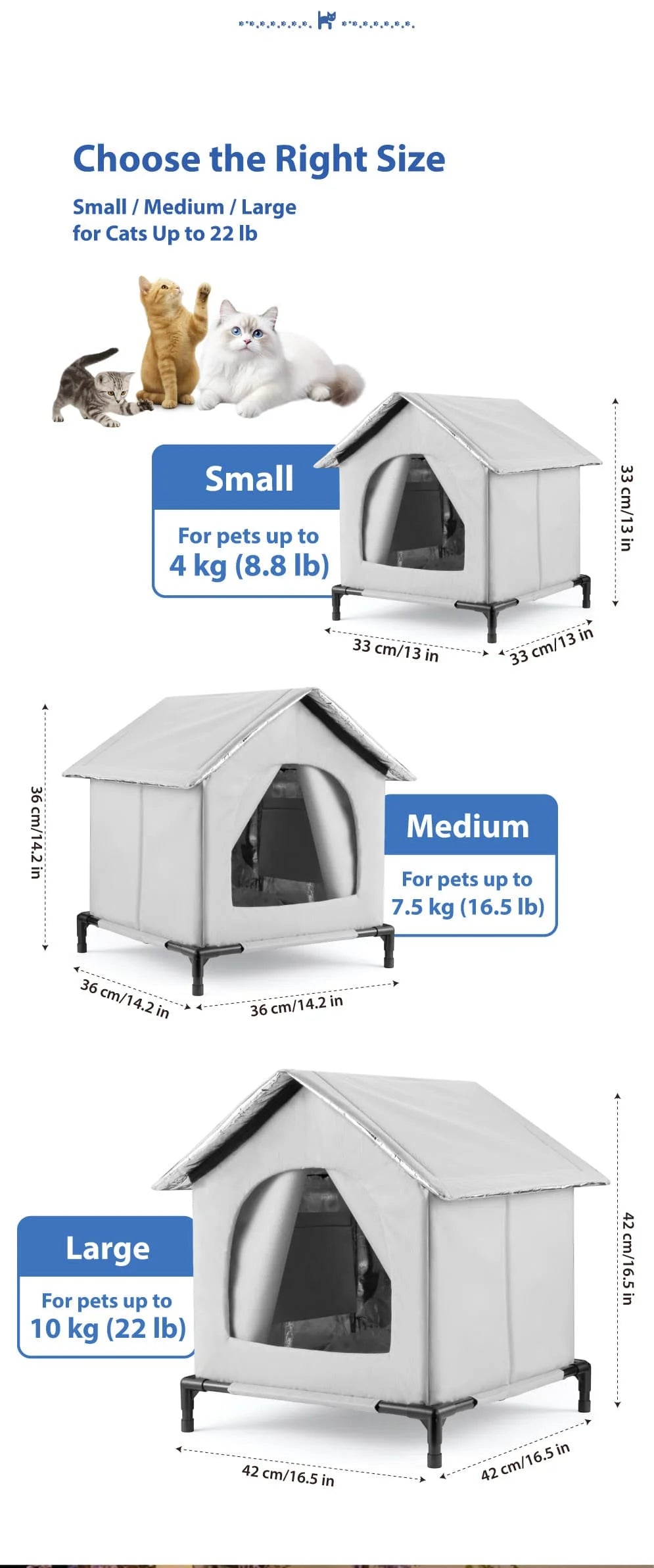 ๐ All-Season Waterproof Cat House ๐ง๐ฅ Heated & Cooled Foldable Shelter for Indoor/Outdoor