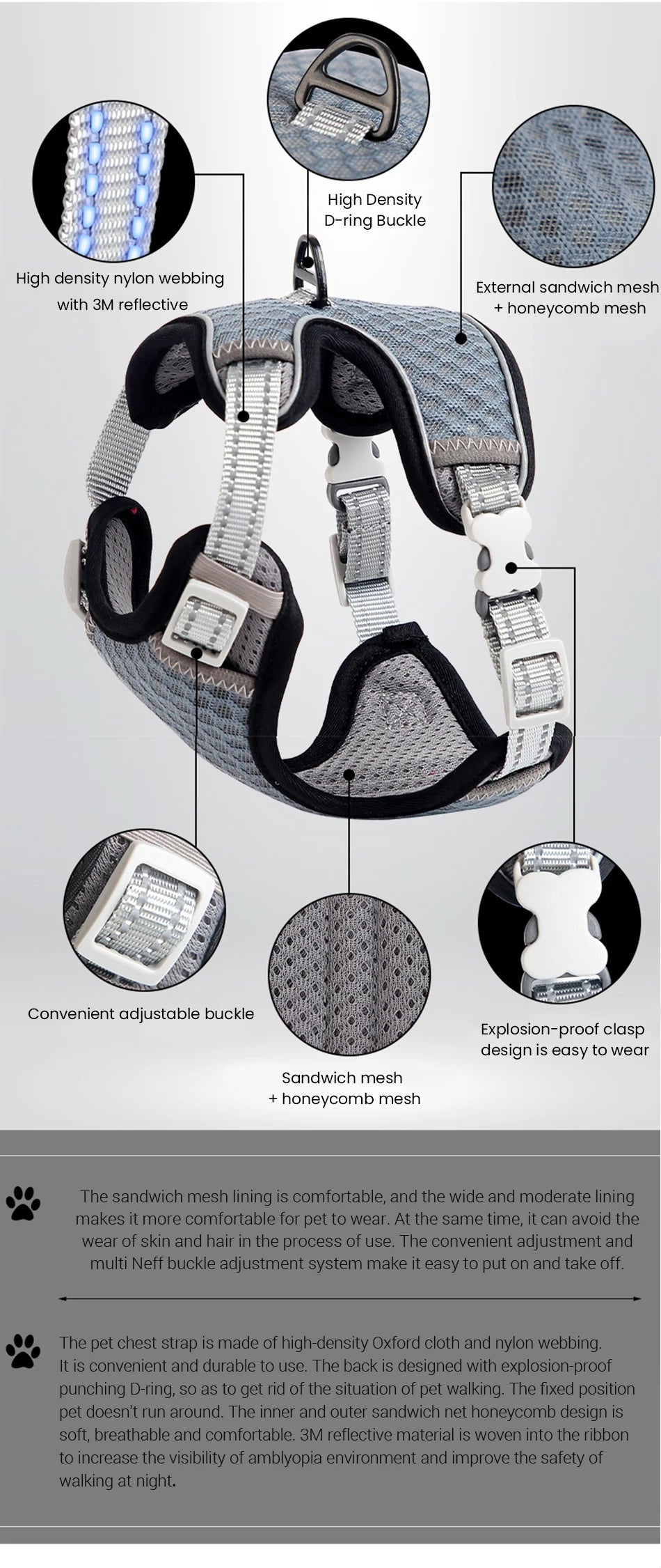 ๐ฑ Cat Harness & Leash Set ๐พ Adjustable & Escape-Proof Design